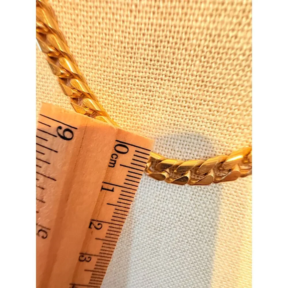 Vintage Gold Tone Cuban Link Chain Necklace 24”